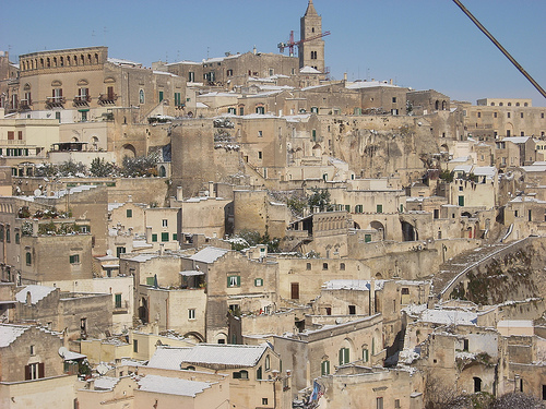 Matera con la neve Sasso Caveoso - 15 dicembre 2007